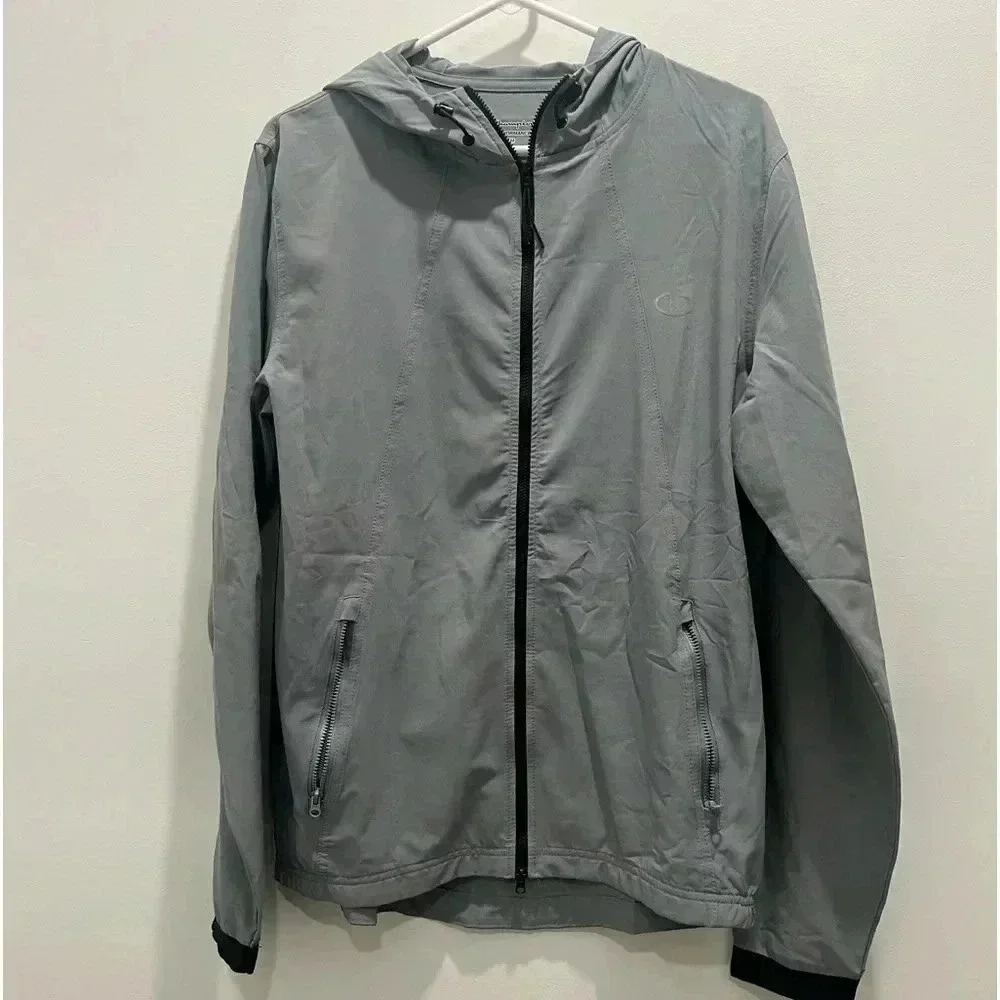 Champion Men's M Grey Windbreaker Lightweight Performance Jacket​​